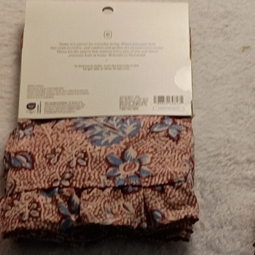 Threshold 4pc Floral Ruffle Placemats and Napkins Set Terracotta Blue Cotton